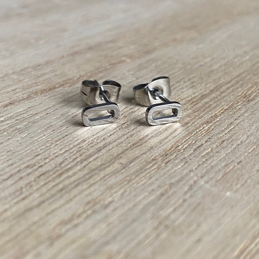 Oorstuds Zilver mini rechthoekjes