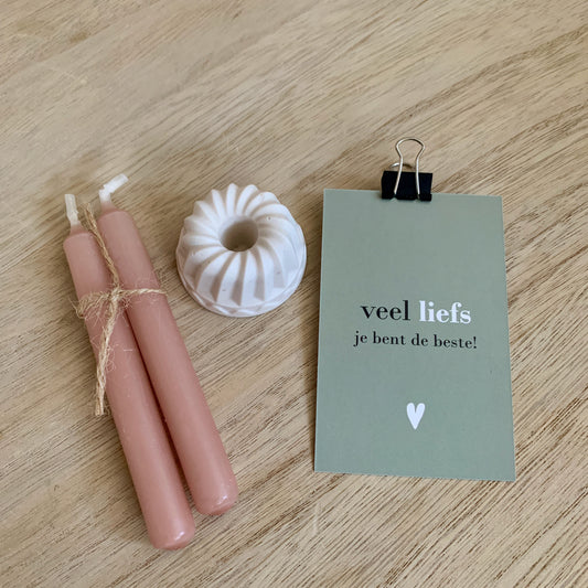 Cadeauzakje Kandelaar- Veel Liefs
