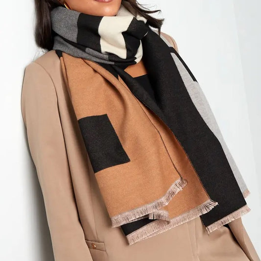 Sjaal Paris Zwart/Camel