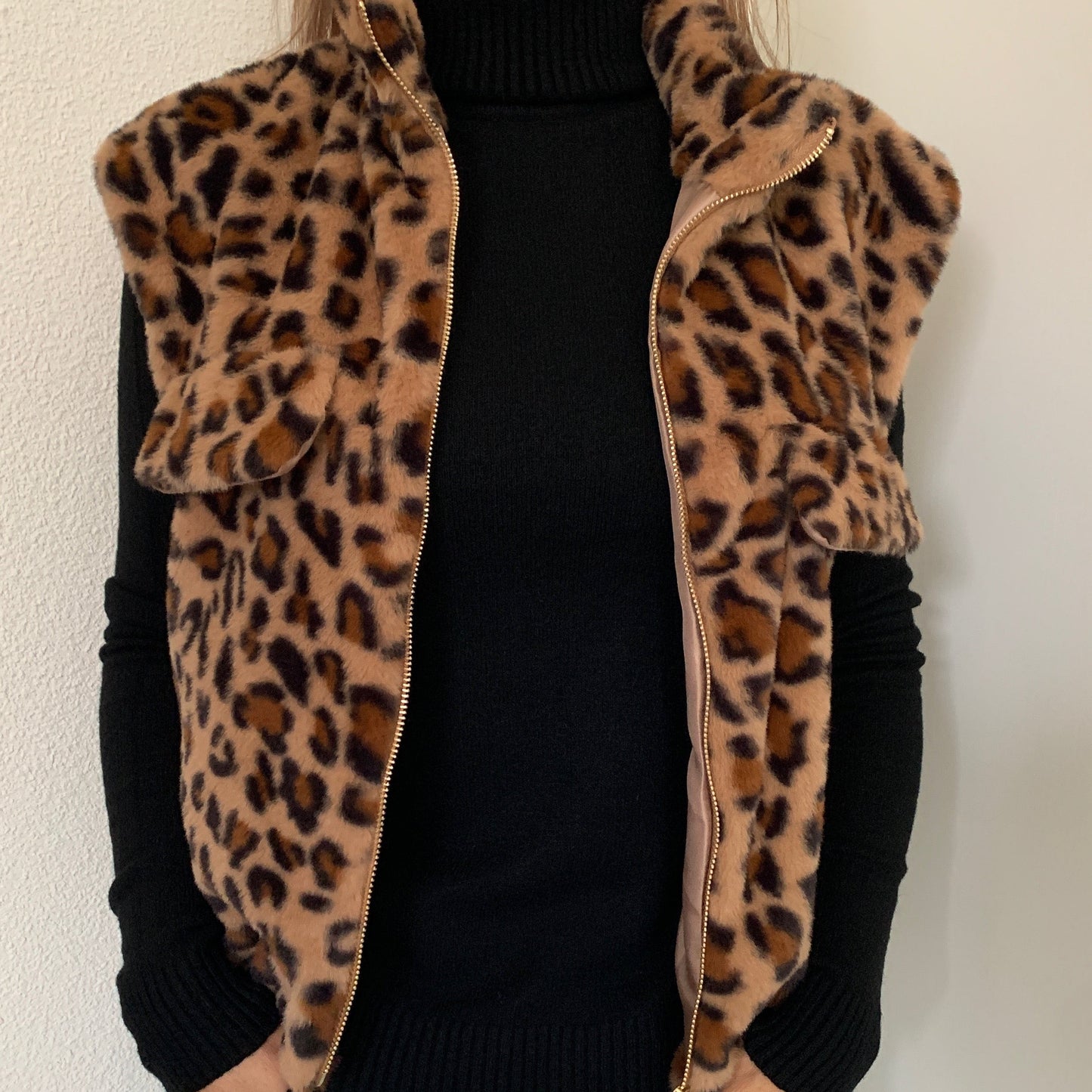 Fluffy Gilet Panter- One Size