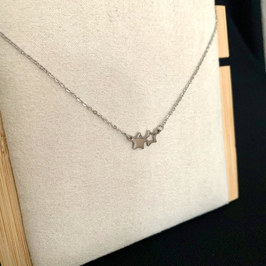 Kettinkje dubbel sterretje Zilver