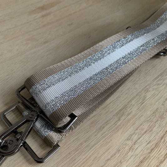 Schouderband breed Brons/Beige/Zilver