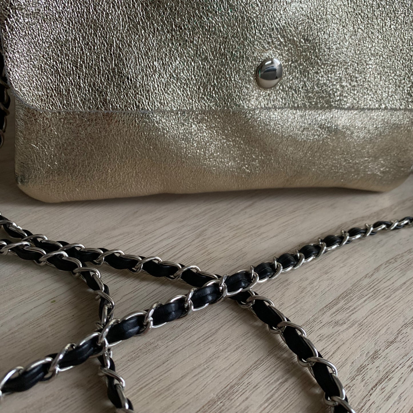 Tasriem/Telefoonriem minimalistisch Zilver/Zwart