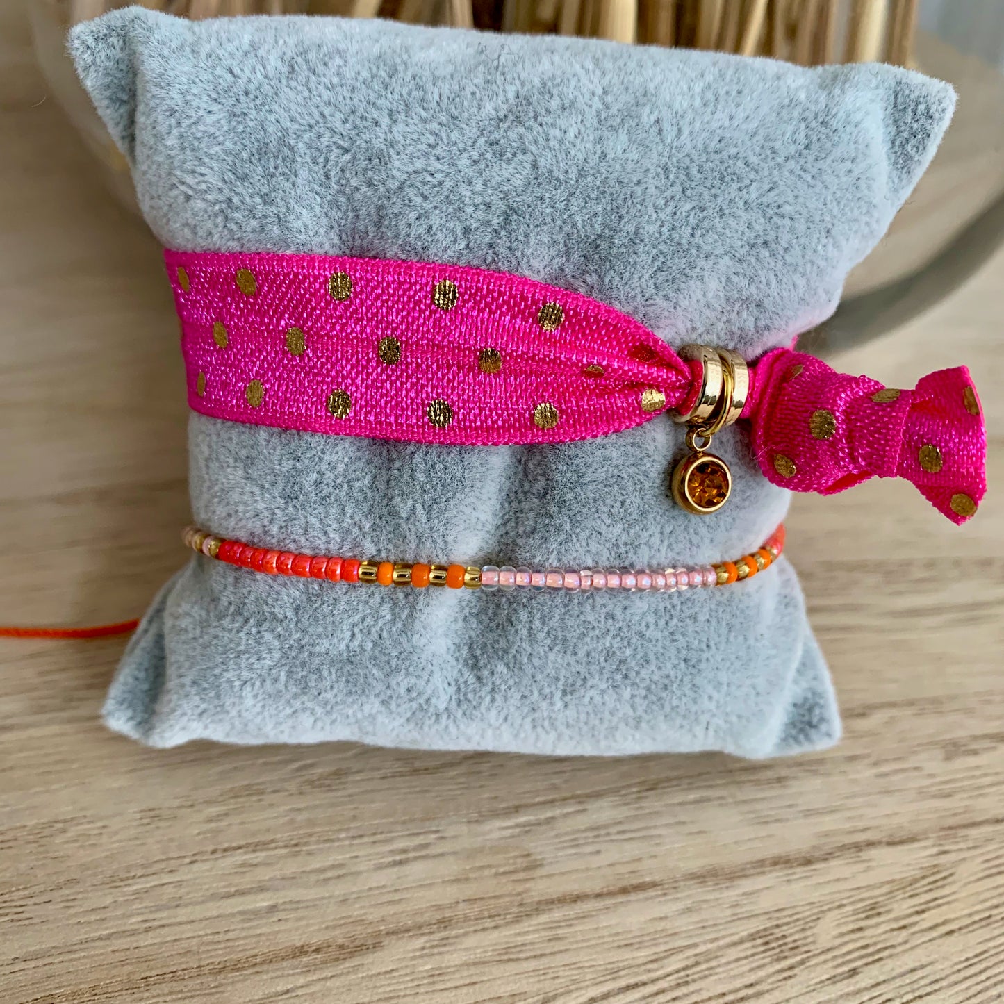 Ibiza setje Fuchsia Dot Oranje