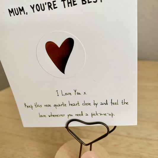 Kaartje 'Mum you're the best' incl. kaarthouder