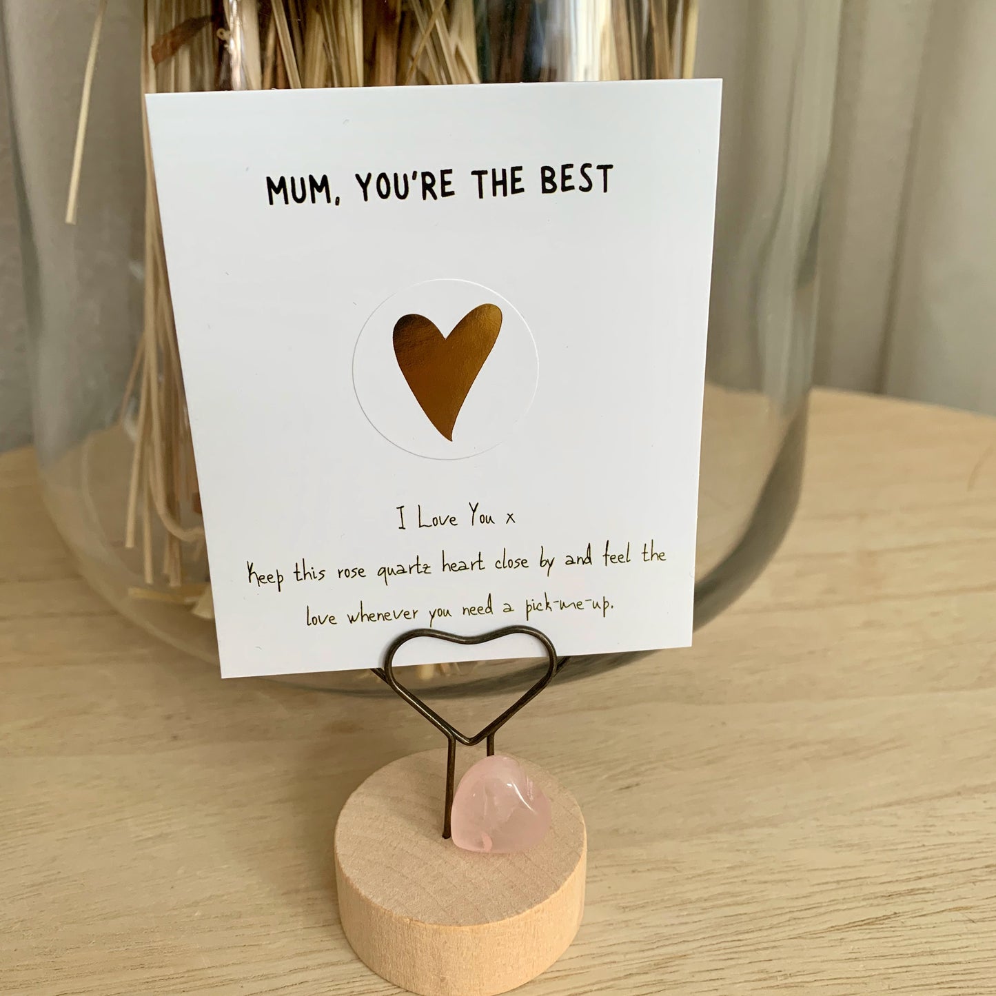 Kaartje 'Mum you're the best' incl. kaarthouder