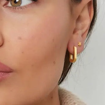 Basic ovale oorbellen klein - goud