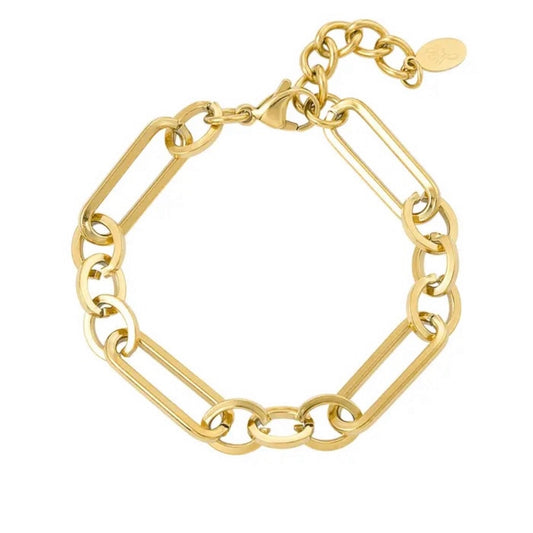 Armband langwerpige schakels - goud