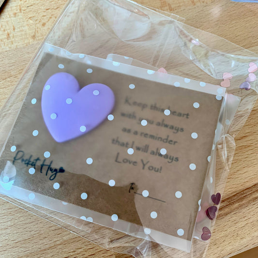 Kaart met Paars hartje inclusief kaarthouder