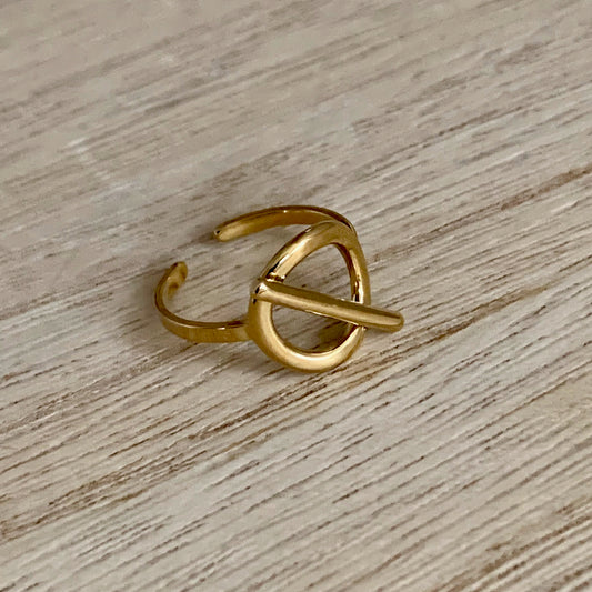 Ring Open Rondje- Goud- One Size