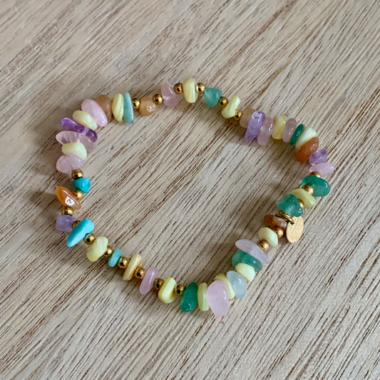 Armbandje 'Multi Pastel' Elastisch