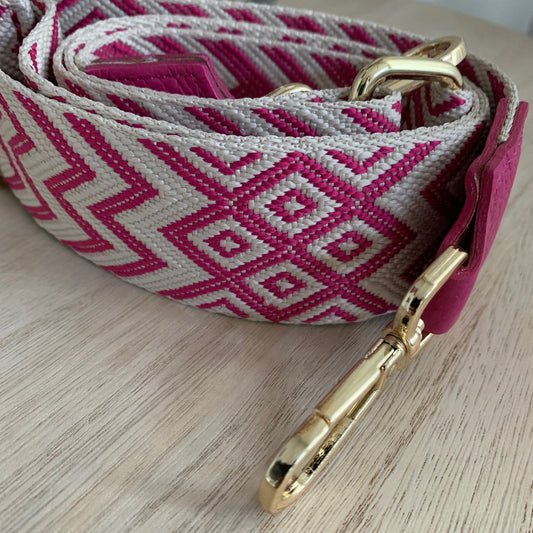 Schouderband breed Fuchsia