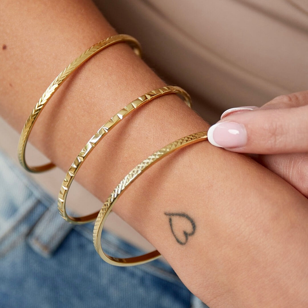 Eenvoudige Goud Ronde Bangle