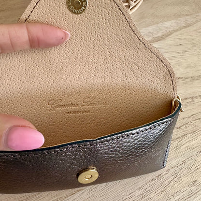 Lederen (zonne)bril etui Brons