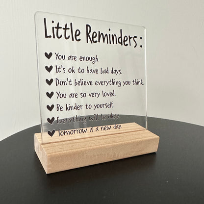 Cadeautje ‘little reminders’ inclusief houten blokje