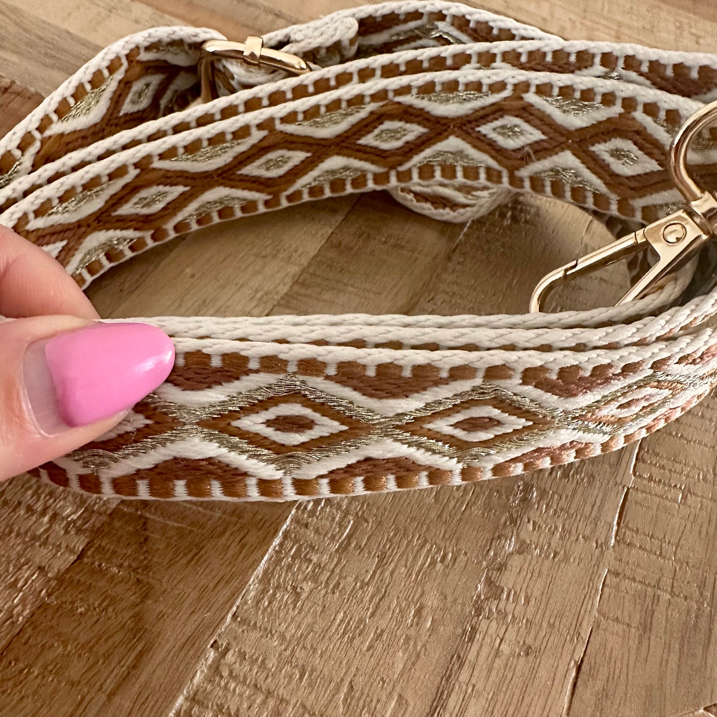 Telefoonband/Tasband Camel/Beige Ruit