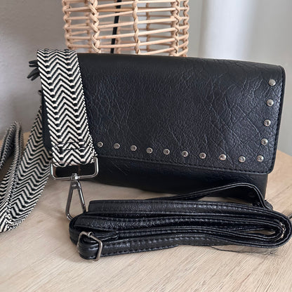 Crossbody/ schoudertas ‘San Martin’ Zwart incl twee schouderbanden