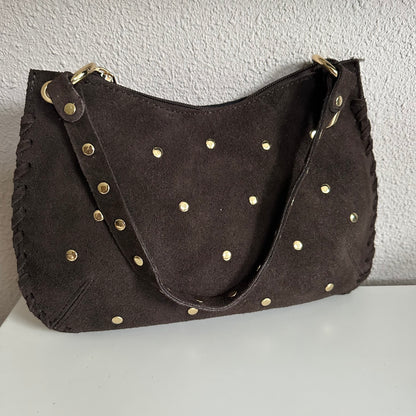 Tasje chocobruin gouden studs