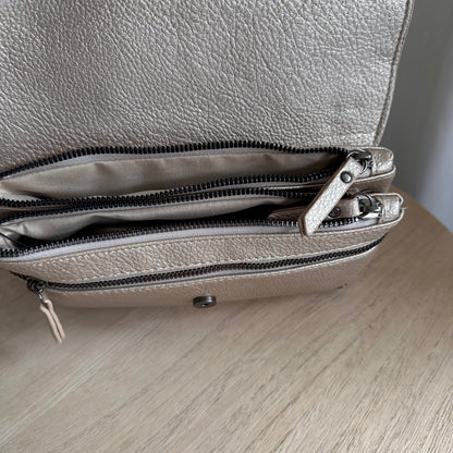 Crossbody/ schoudertas ‘San Martin’ Champagne incl twee schouderbanden