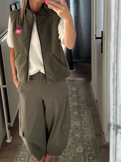 Teddy gilet Groen patch