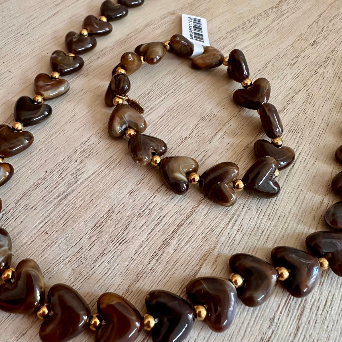 Hartjes ketting Bruin
