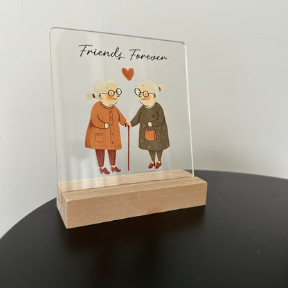 Cadeautje ‘Forever friends’ inclusief houten blokje
