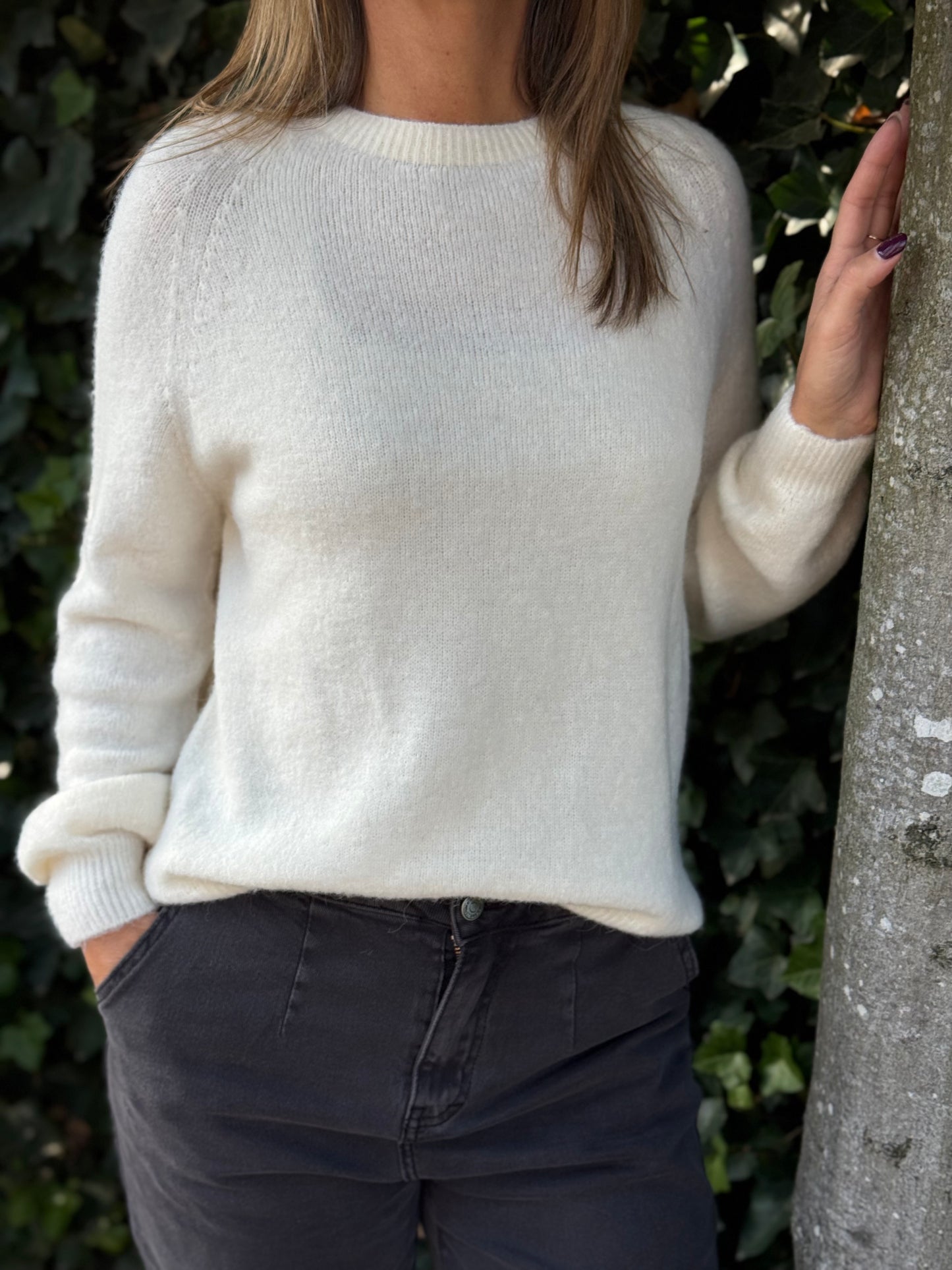 Alpaca trui lange mouw Off white