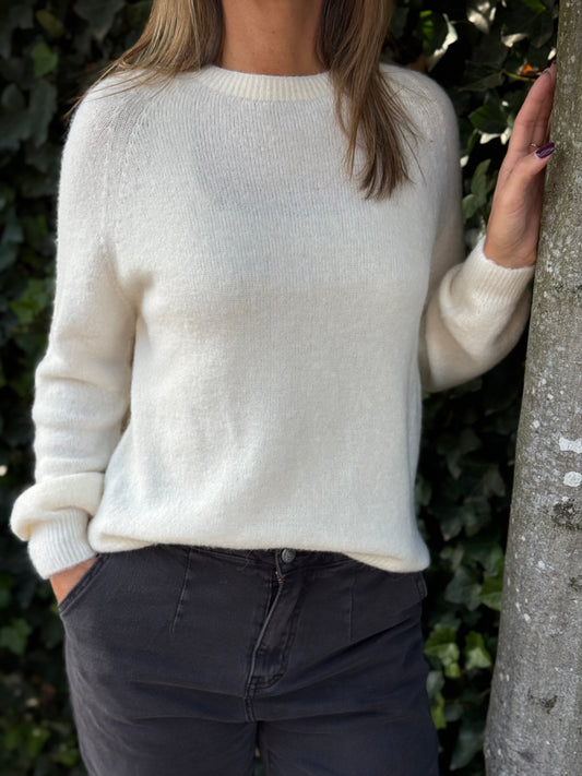 Alpaca trui lange mouw Off white