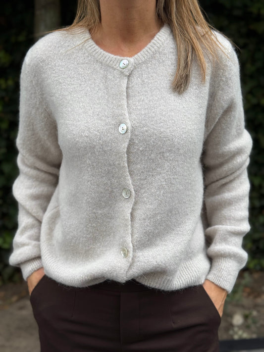 Alpaca vestje (30%) Crème/licht beige