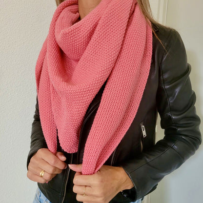 Sjaal fijn gebreid roze