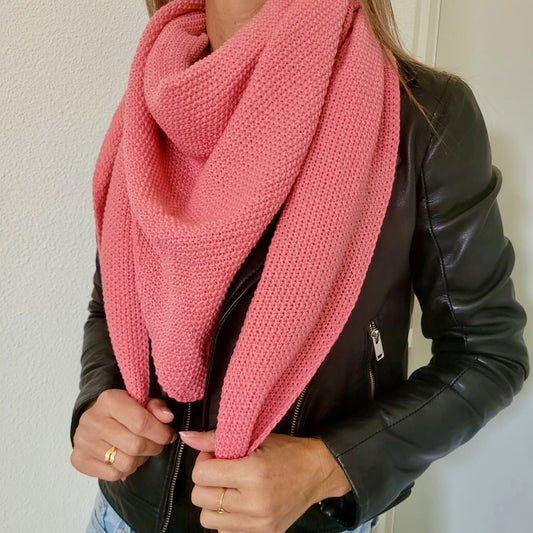 Sjaal fijn gebreid roze