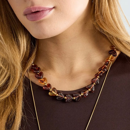 Hartjes ketting Bruin