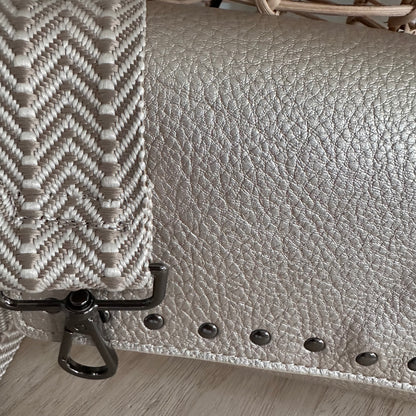 Crossbody/ schoudertas ‘San Martin’ Champagne incl twee schouderbanden