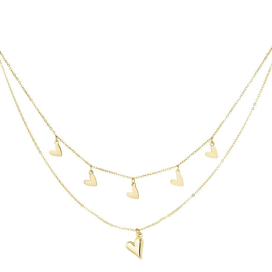 Dubbele hart ketting