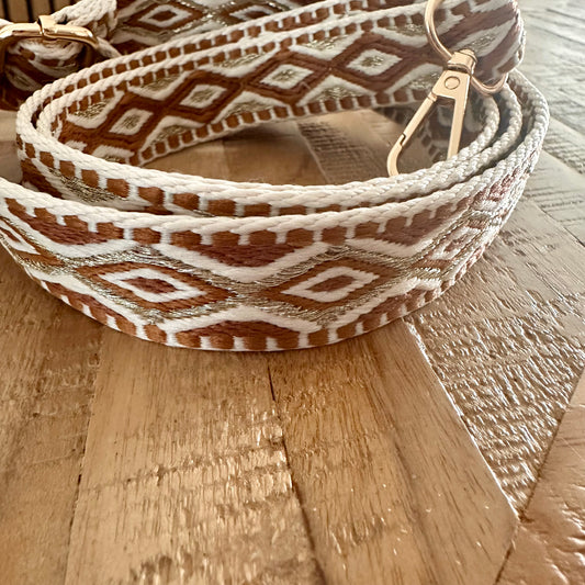 Telefoonband/Tasband Camel/Beige Ruit
