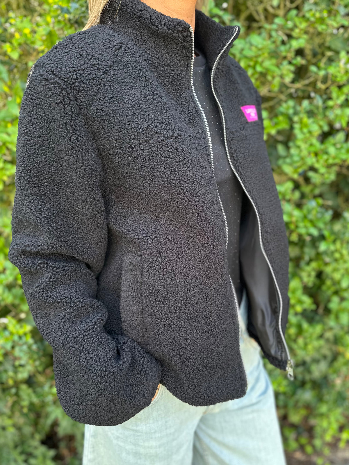 Teddy Jacket Zwart patch