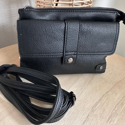 Crossbody/schoudertas ‘Naarden’ Zwart incl twee schouderbanden