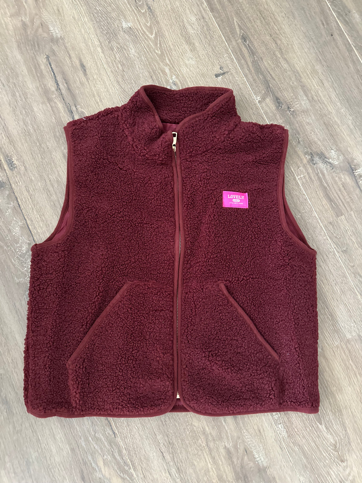 Teddy gilet Bordeaux patch