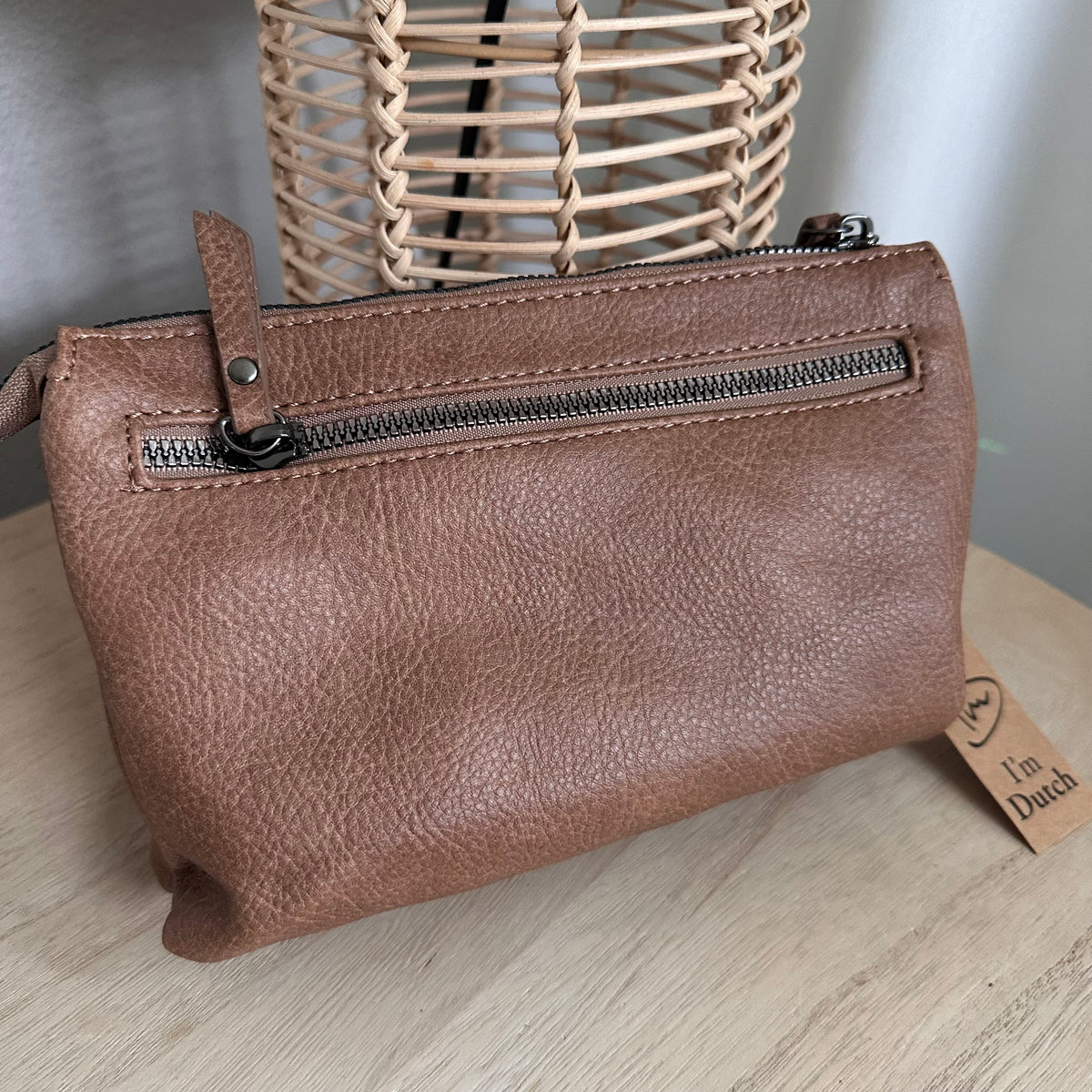 Crossbody/ schoudertas ‘Naarden’ Camel incl twee schouderbanden