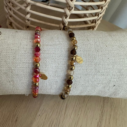 Armband Bruin/Naturel elastisch