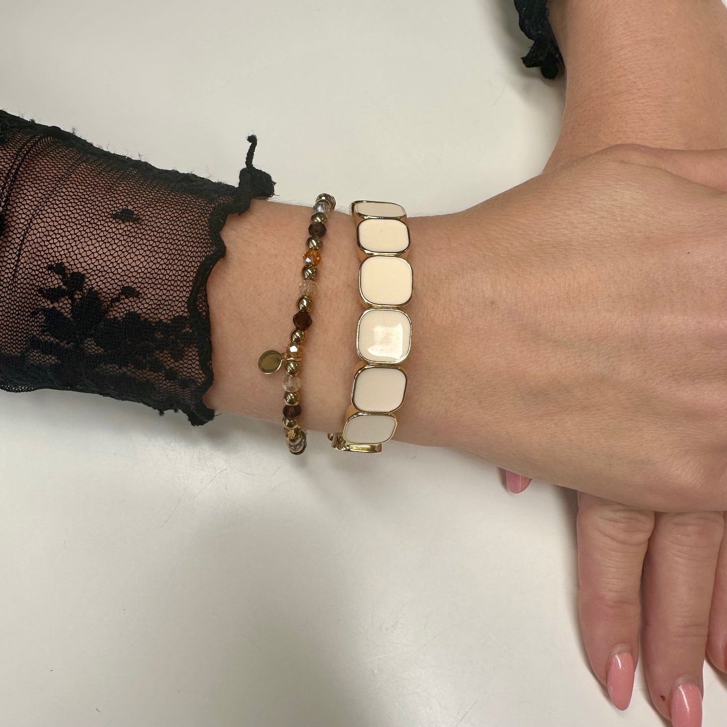 Armband 'Lola' Naturel-Goud