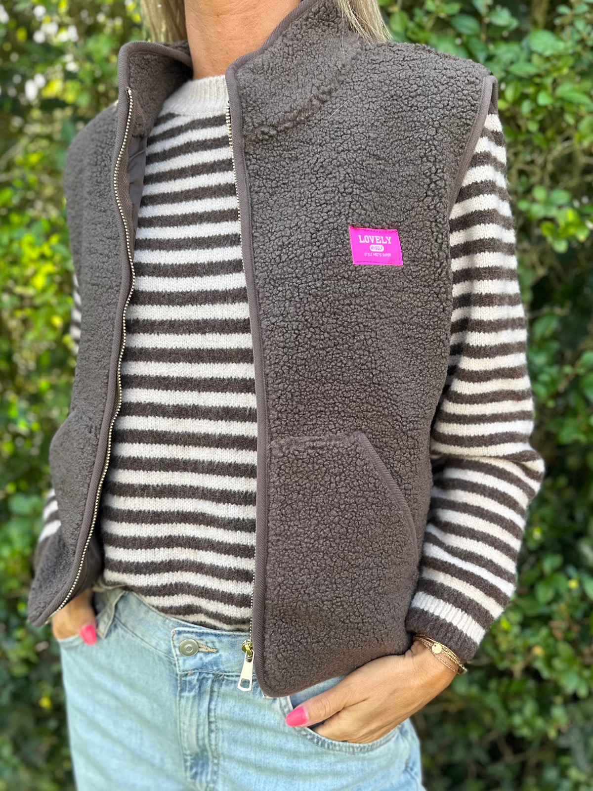 Teddy gilet Chocobruin patch