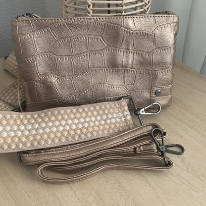 Classic schoudertasje/crossbody Champagne