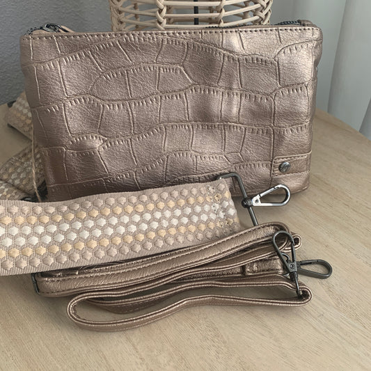 Classic schoudertasje/crossbody Champagne