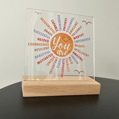 Cadeautje ‘you are’ inclusief houten blokje