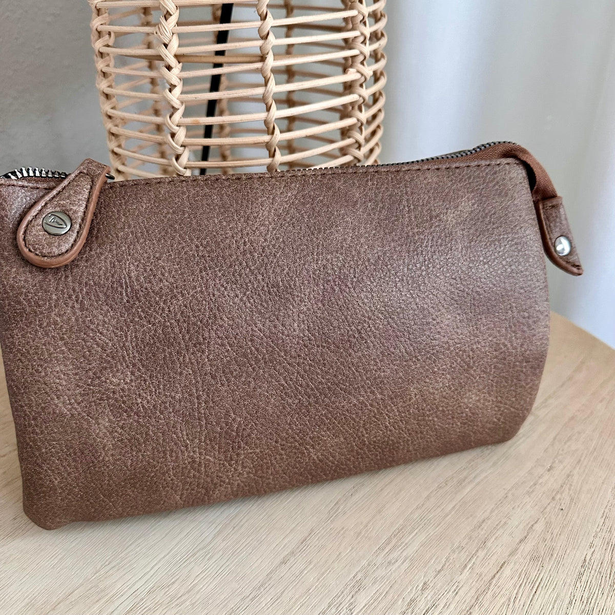 Schoudertasje/crossbody 'New York' inclusief drie banden Dark Camel