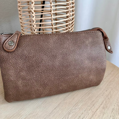 Schoudertasje/crossbody 'New York' inclusief drie banden Dark Camel