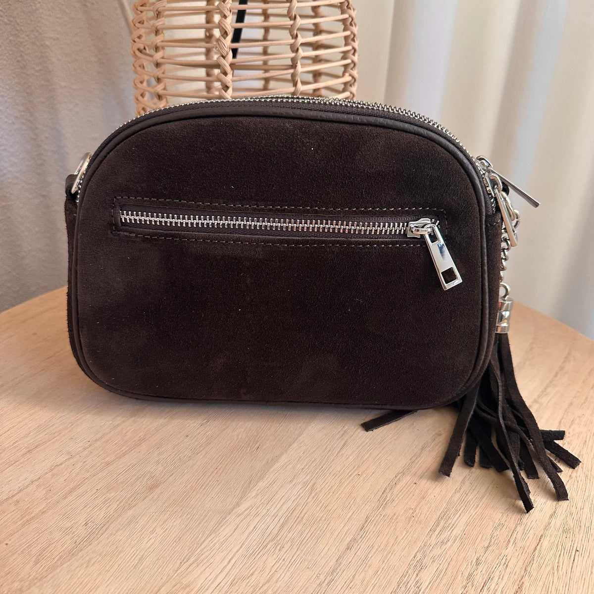 Suède drie rits tas Chocobruin