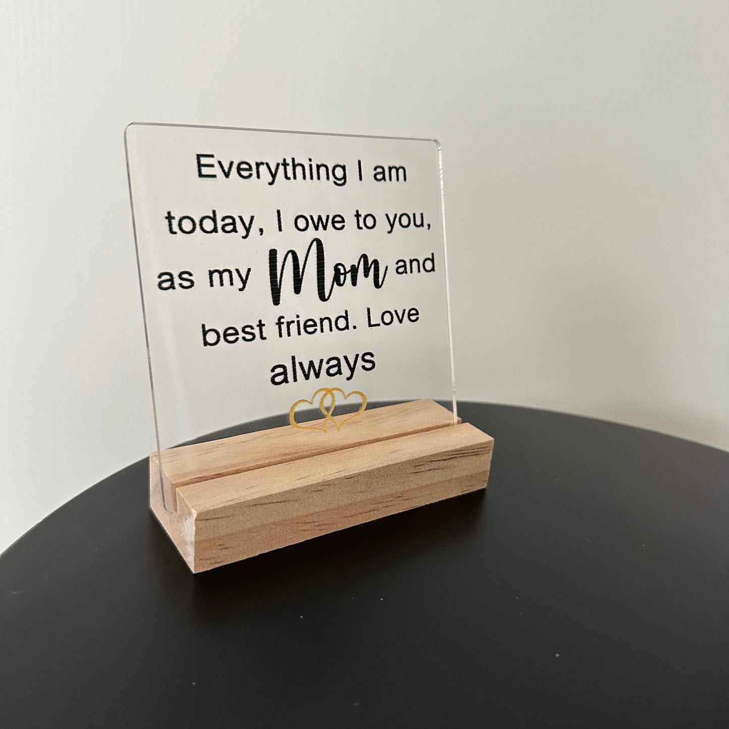 Cadeautje ‘Mom’ inclusief houten blokje