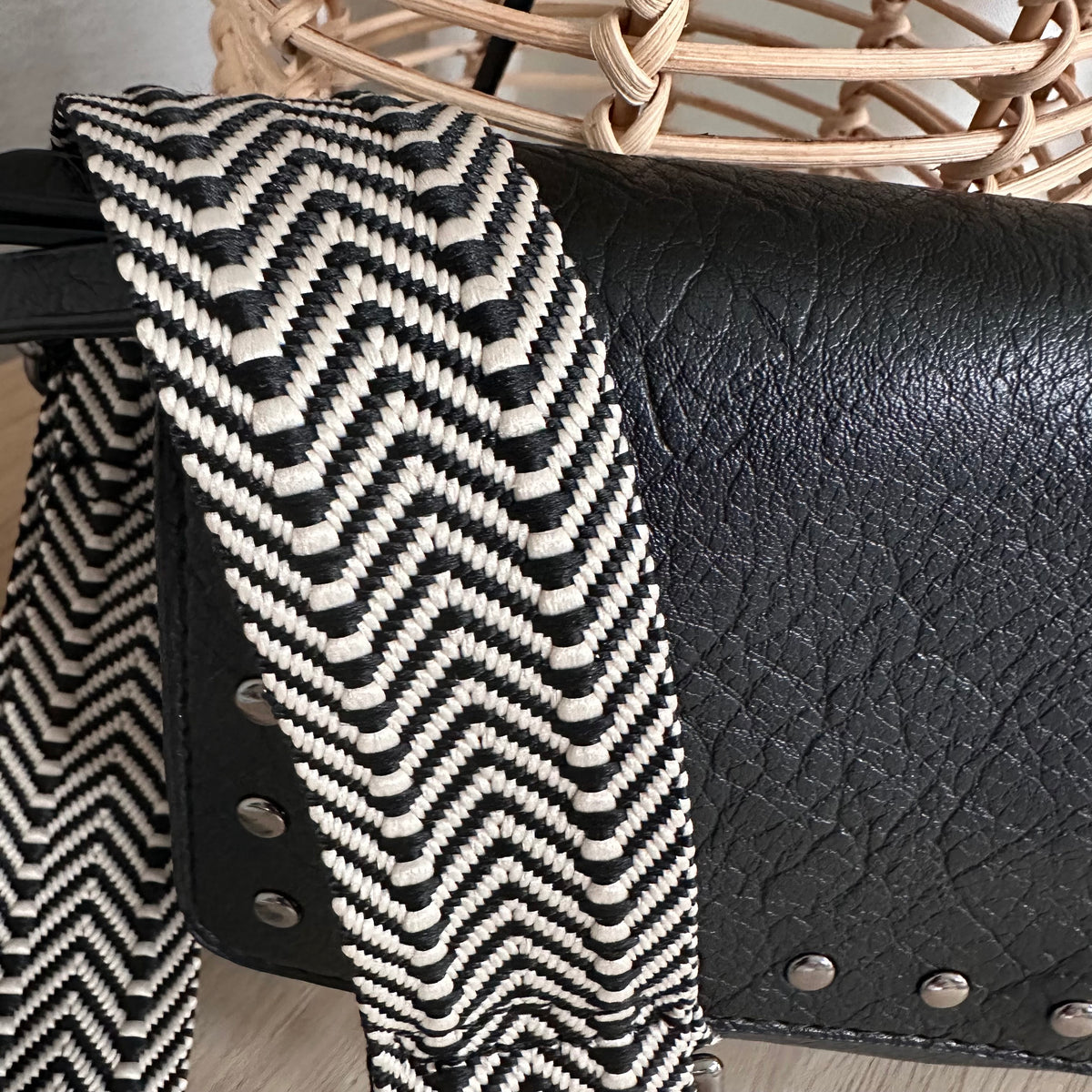 Crossbody/ schoudertas ‘San Martin’ Zwart incl twee schouderbanden